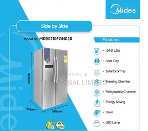 Midea 548ltrs Led Display Top Freezer Fridge