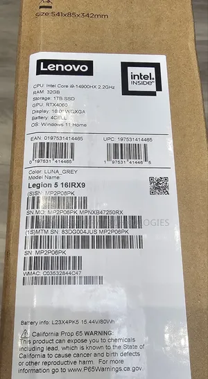 New Laptop Lenovo Legion 5i 32GB Intel Core I9 SSD 1T