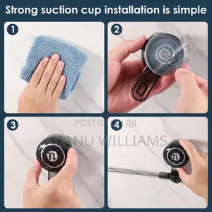 Rotatable And Extendable Towel Rack With Suction Cup Hooks