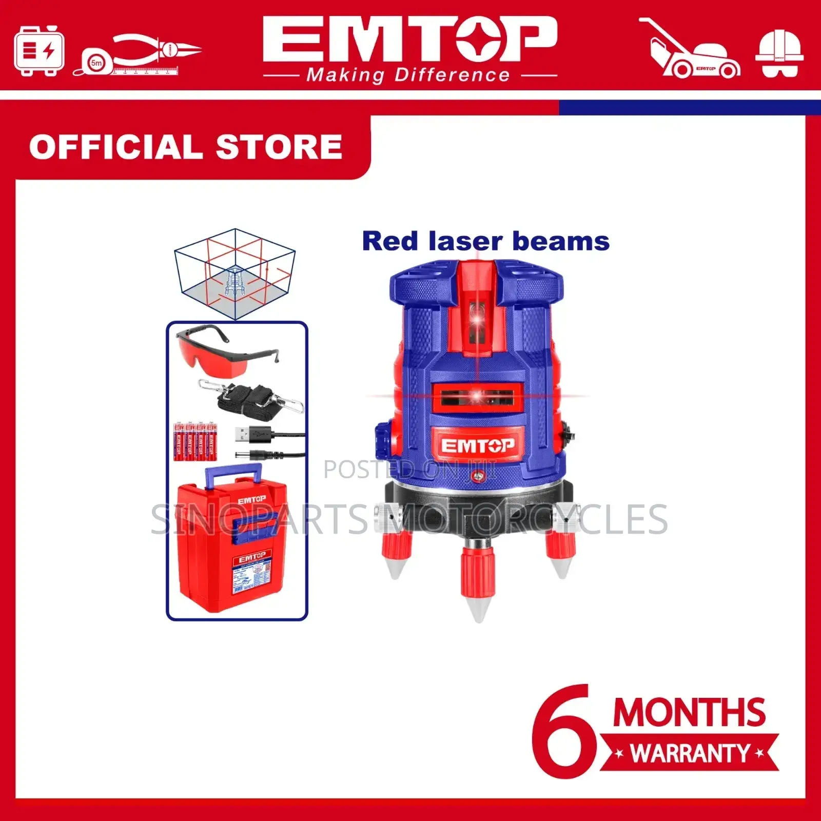 Esle53001 Self-Leveling Line Laser(Red Laser Beams) Pro 30m