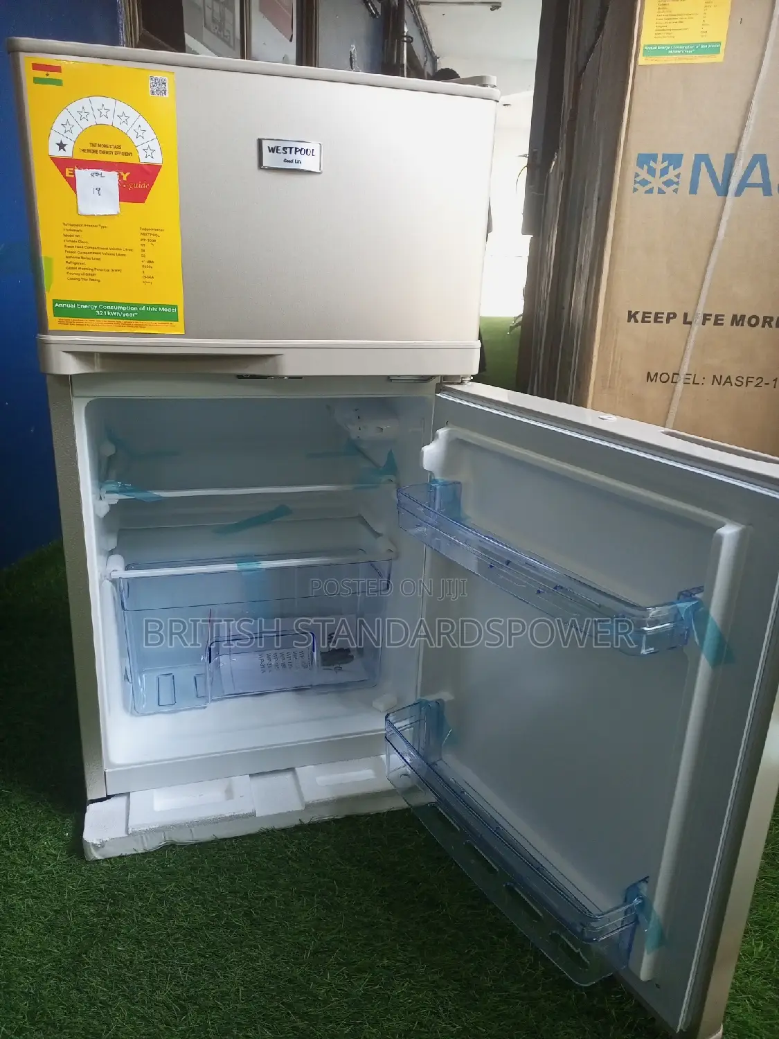 Alpha Top Freezer Westpool 2 Shelves Gold Fridge Double Door
