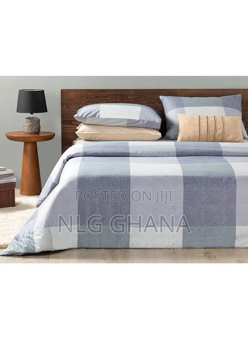 2 PCS 160x220cm Textured Plaid Cotton Duvet Cover Ehx1648