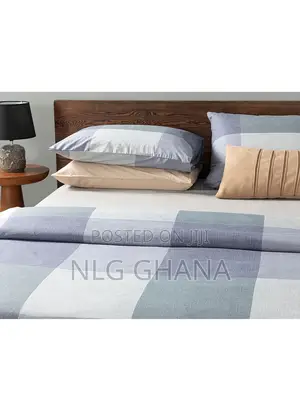 2 PCS 160x220cm Textured Plaid Cotton Duvet Cover Ehx1648