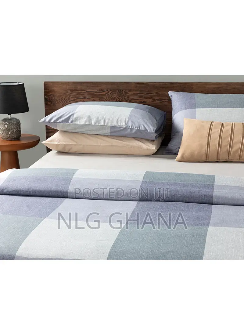 2 PCS 160x220cm Textured Plaid Cotton Duvet Cover Ehx1648