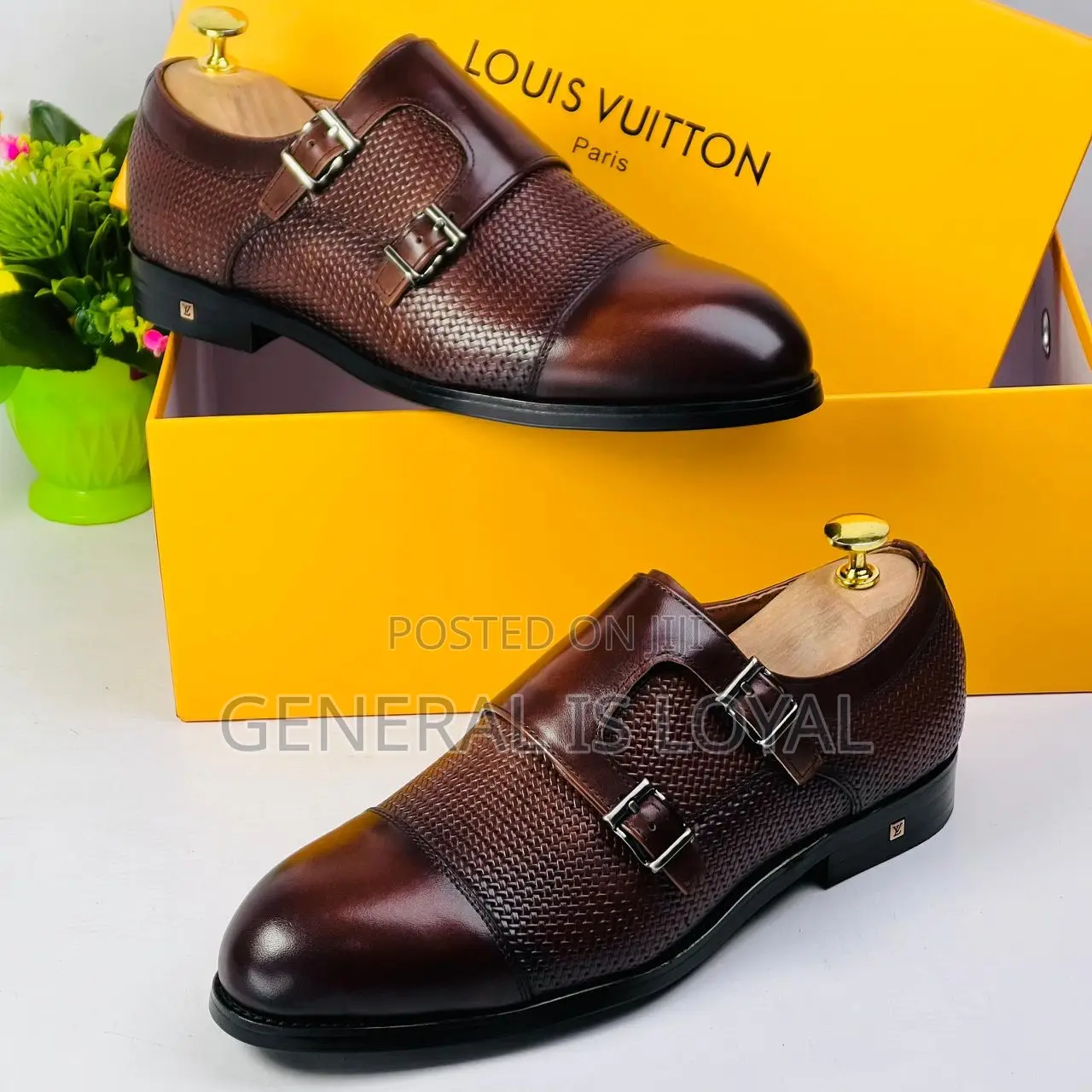 Louis Vuitton Monk Strap Leather Men’S Shoe