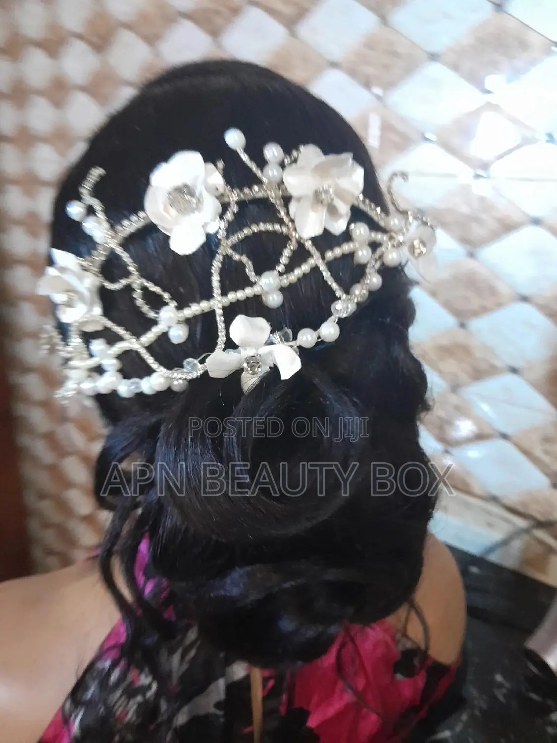 22inch Frontal Wig Styled for Brides and Tiara
