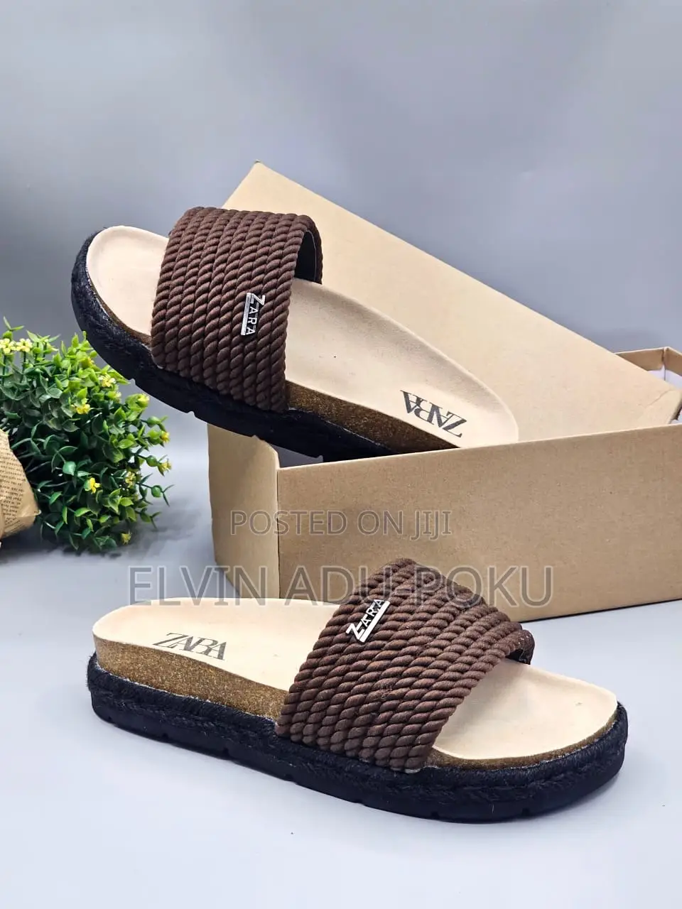 Zara Monochrome “ Coffee Brown” Slippers