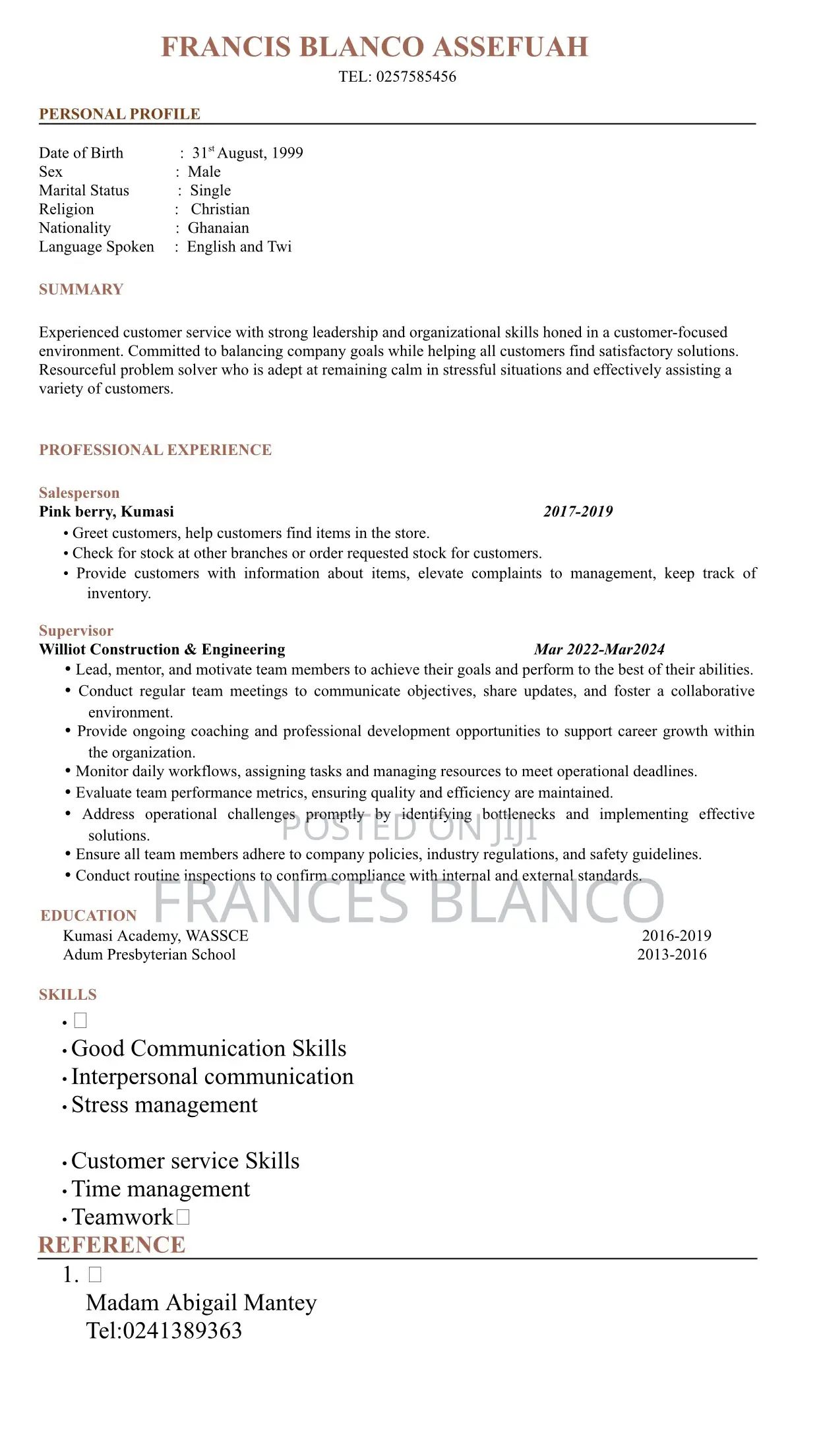 Personal Profile