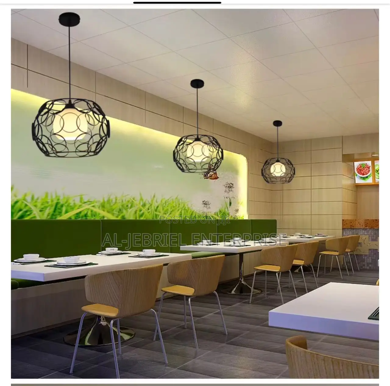 Elegant Black Spherical Pendant Lamps
