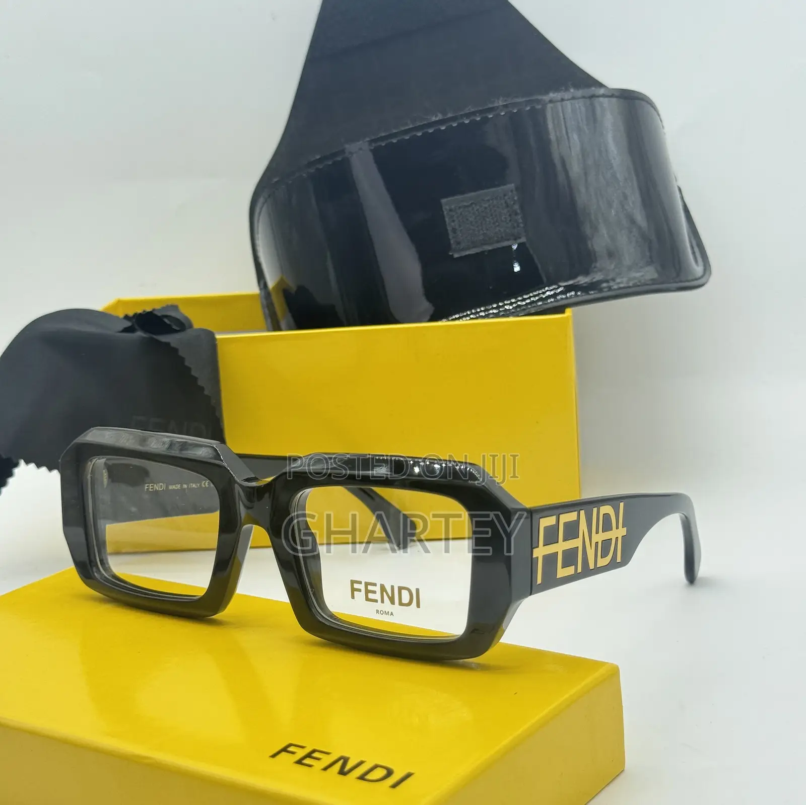 Fendi Luxury Square Frame Glasses Available in Plain Dark