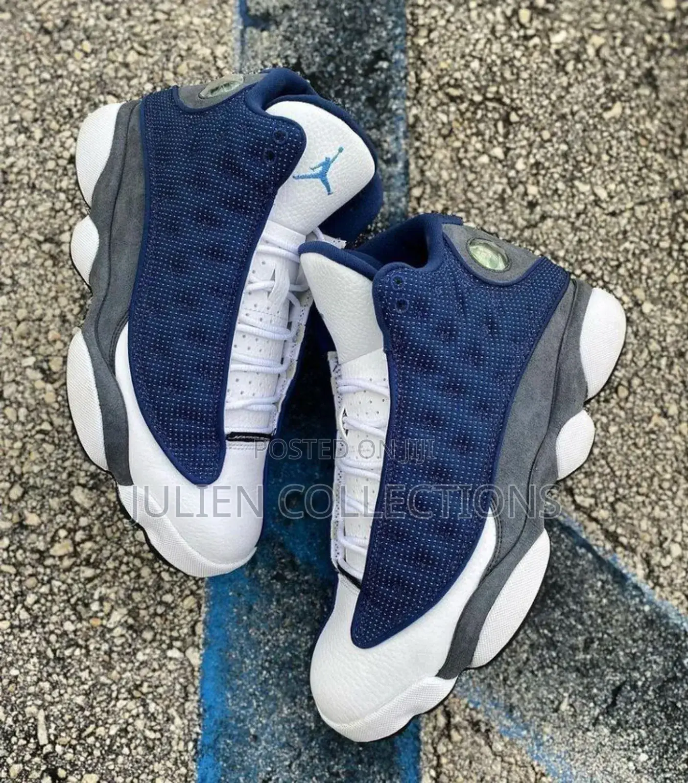 Jordan Air Retro 13 Blue Ash and White
