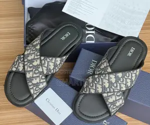 Designer Canvas Crossed Strap Sandals for Men
