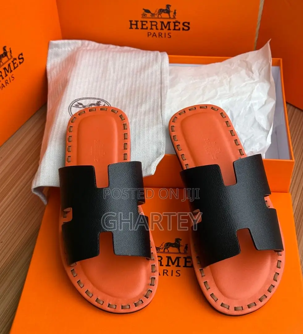 Hermes Leather Unique Stiches Designed Slippers