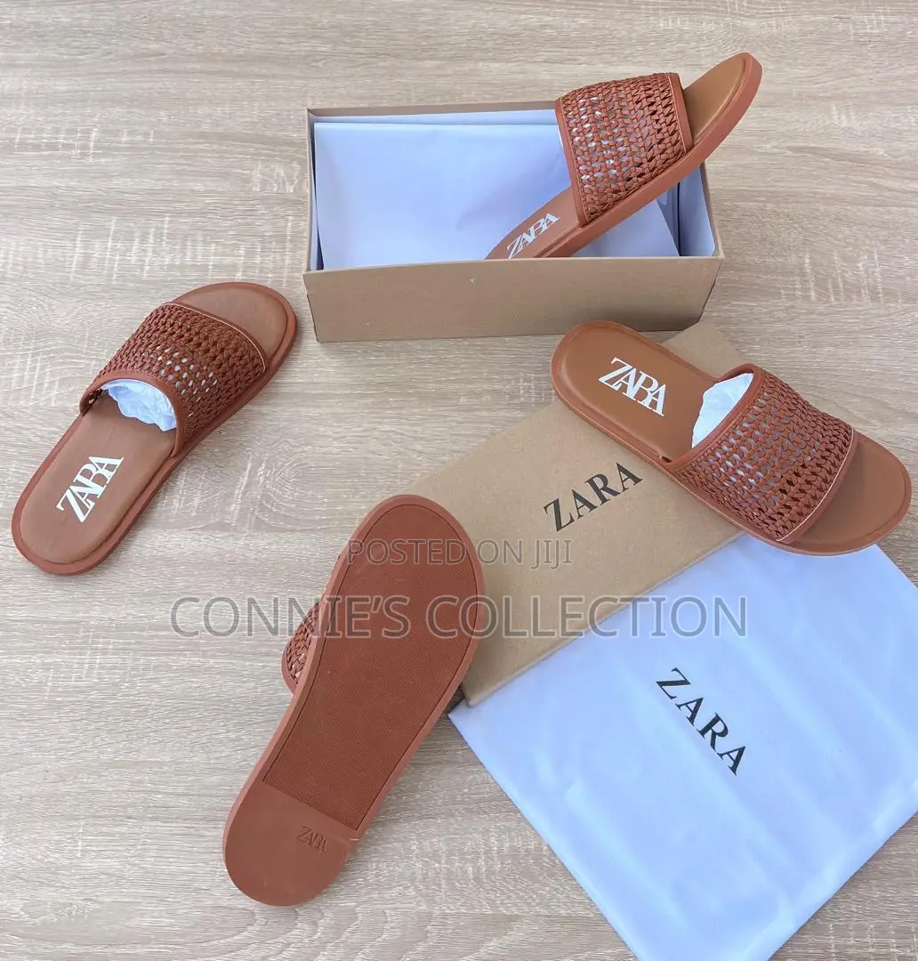 Zara Slippers Black and Brown