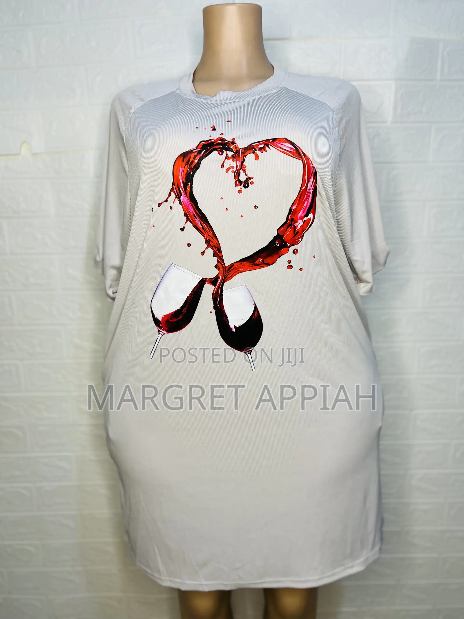 Red Wine Graphic Dress