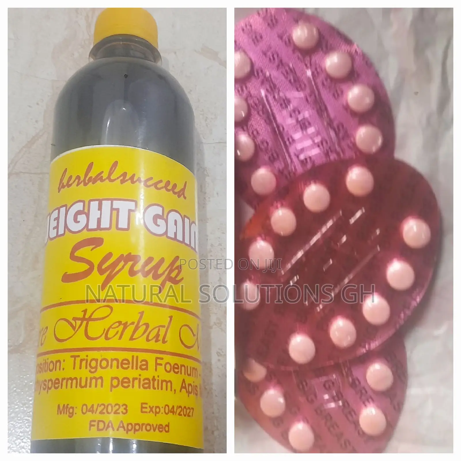 Big Butt Hips Weight Gain Syrup Combo Zahidi-Vita Tablets