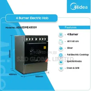 Midea 60 X 60 Cm 4 Burners Full Electric Cooker