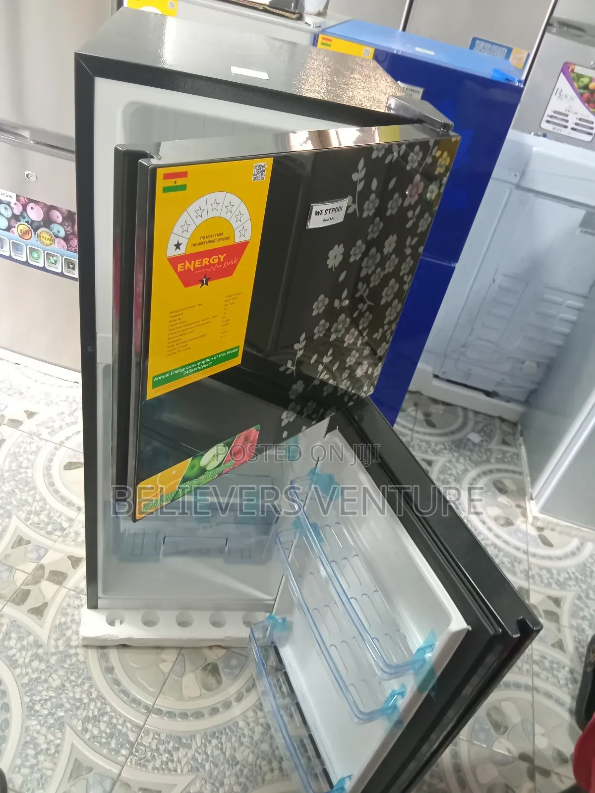 Model Wp-128a Westpool Nature Fresh Black Fridge Freezer