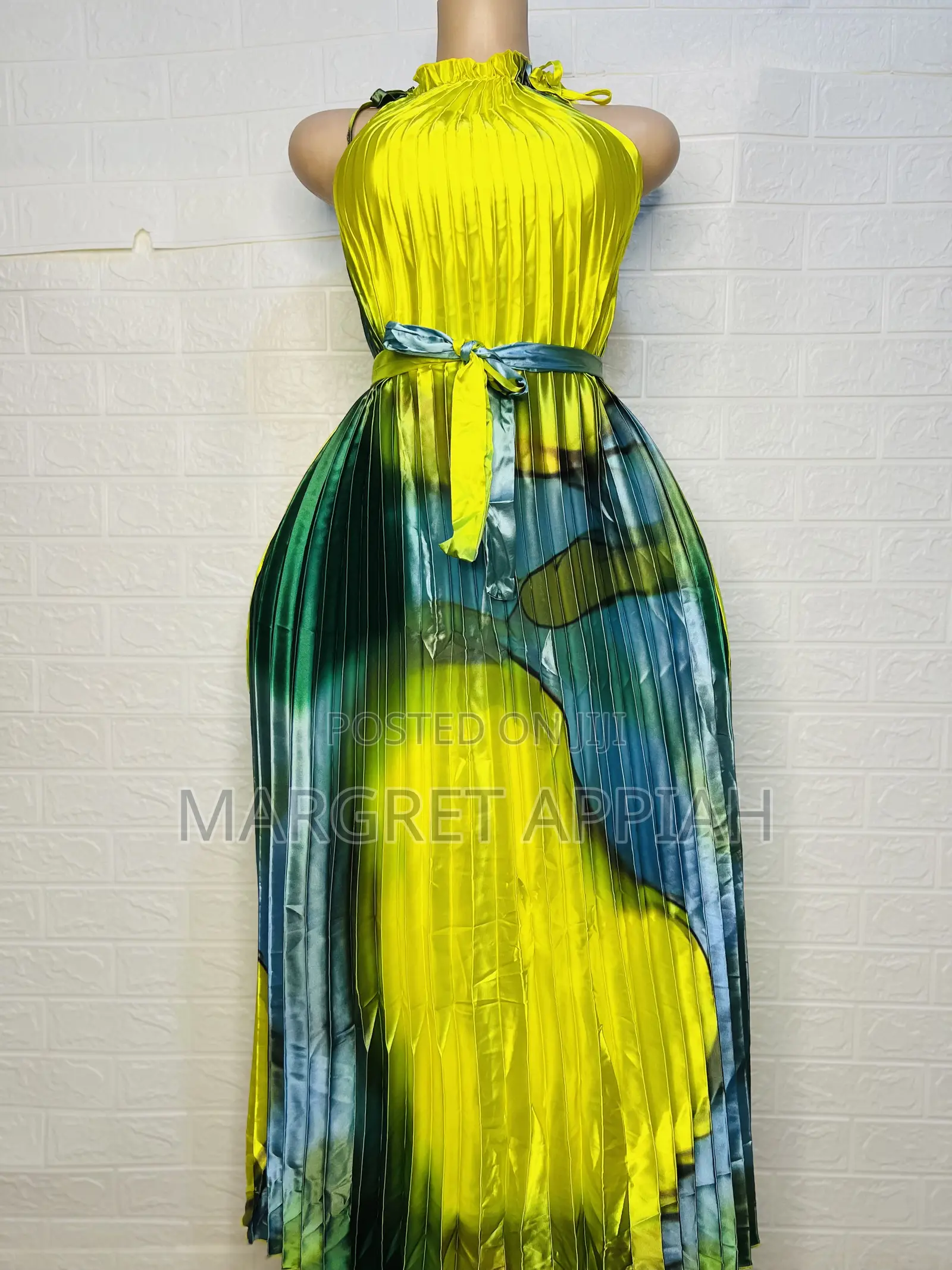 Yellow and Blue Tye Dye Dress