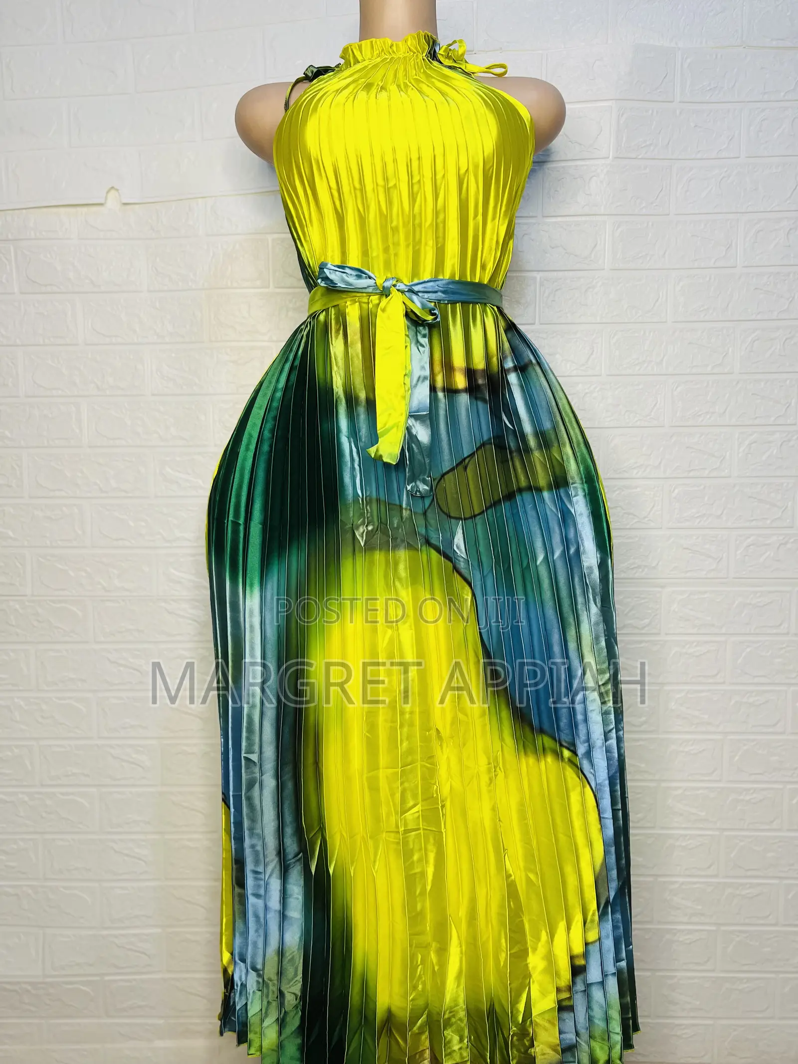 Yellow and Blue Tye Dye Dress