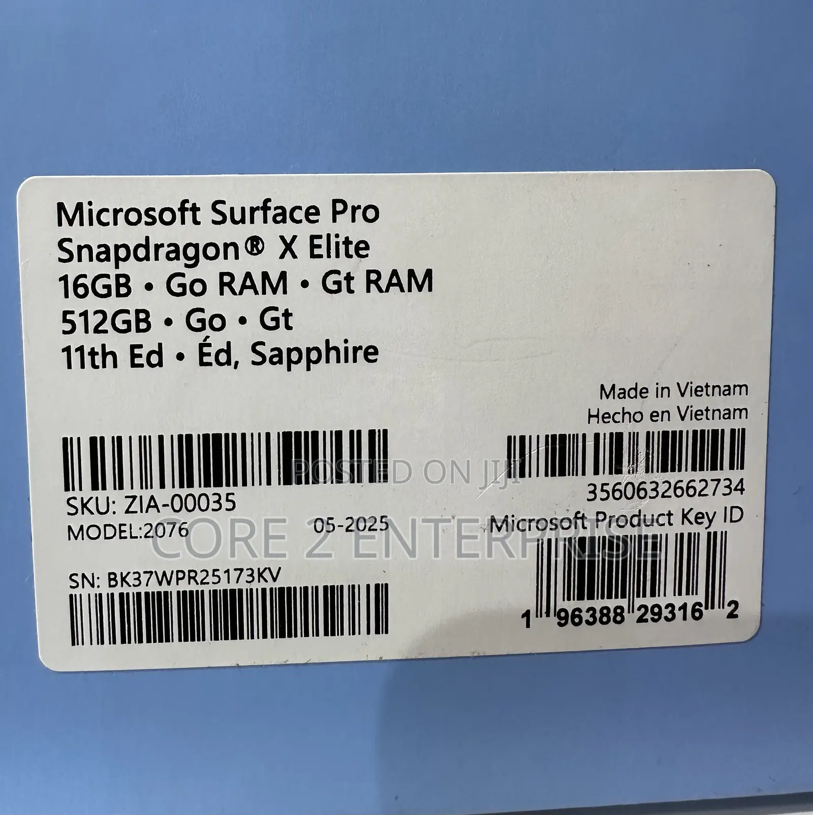 New Microsoft Surface Pro 11th Edition, a Copilot+ PC 16GB SSD 512GB