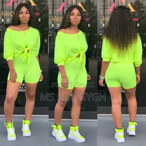 Solid Color Tie Up Hem Off Shoulder Bodycon Tracksuit