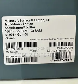 Photo - New Microsoft Surface Laptop 16GB Qualcomm Snapdragon X Plus SSD 512GB