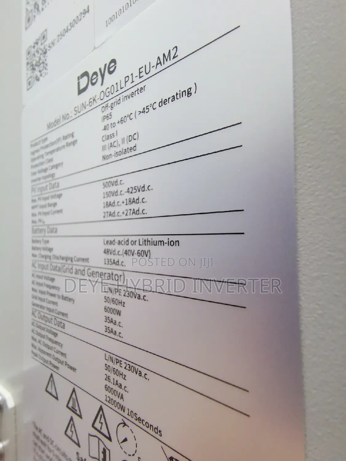 Deye Off Grid Inverter 6kw
