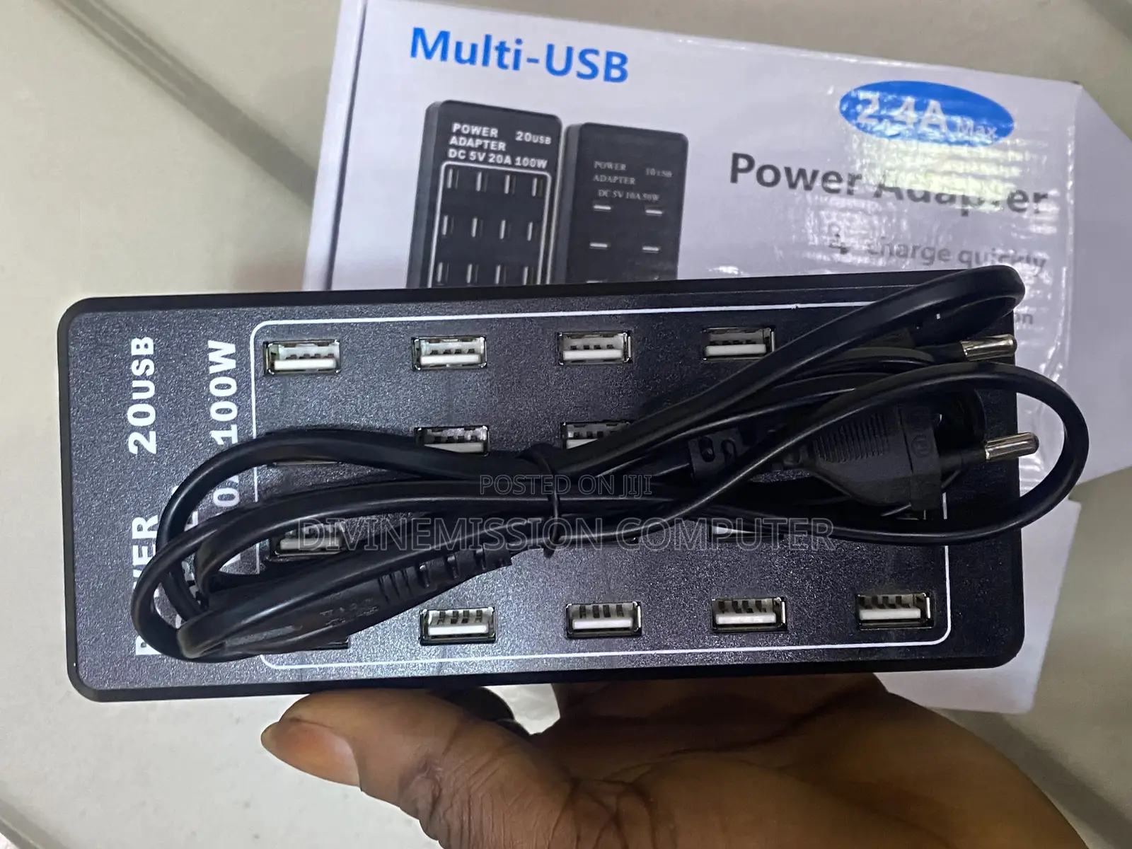 Multi-Usb 2.4a Power Adapter, Charge Quickly. 20 Usb 5v,100w