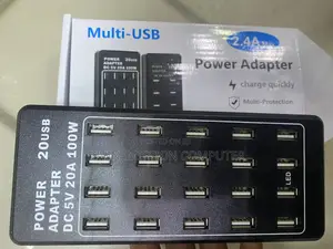 Multi-Usb 2.4a Power Adapter, Charge Quickly. 20 Usb 5v,100w