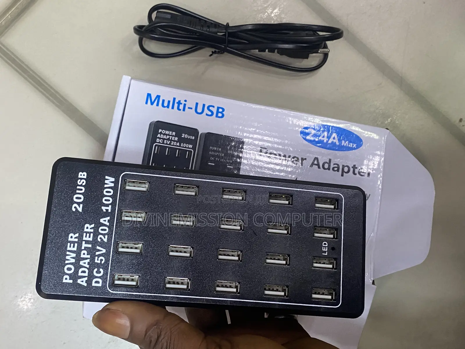 Multi-Usb 2.4a Power Adapter, Charge Quickly. 20 Usb 5v,100w