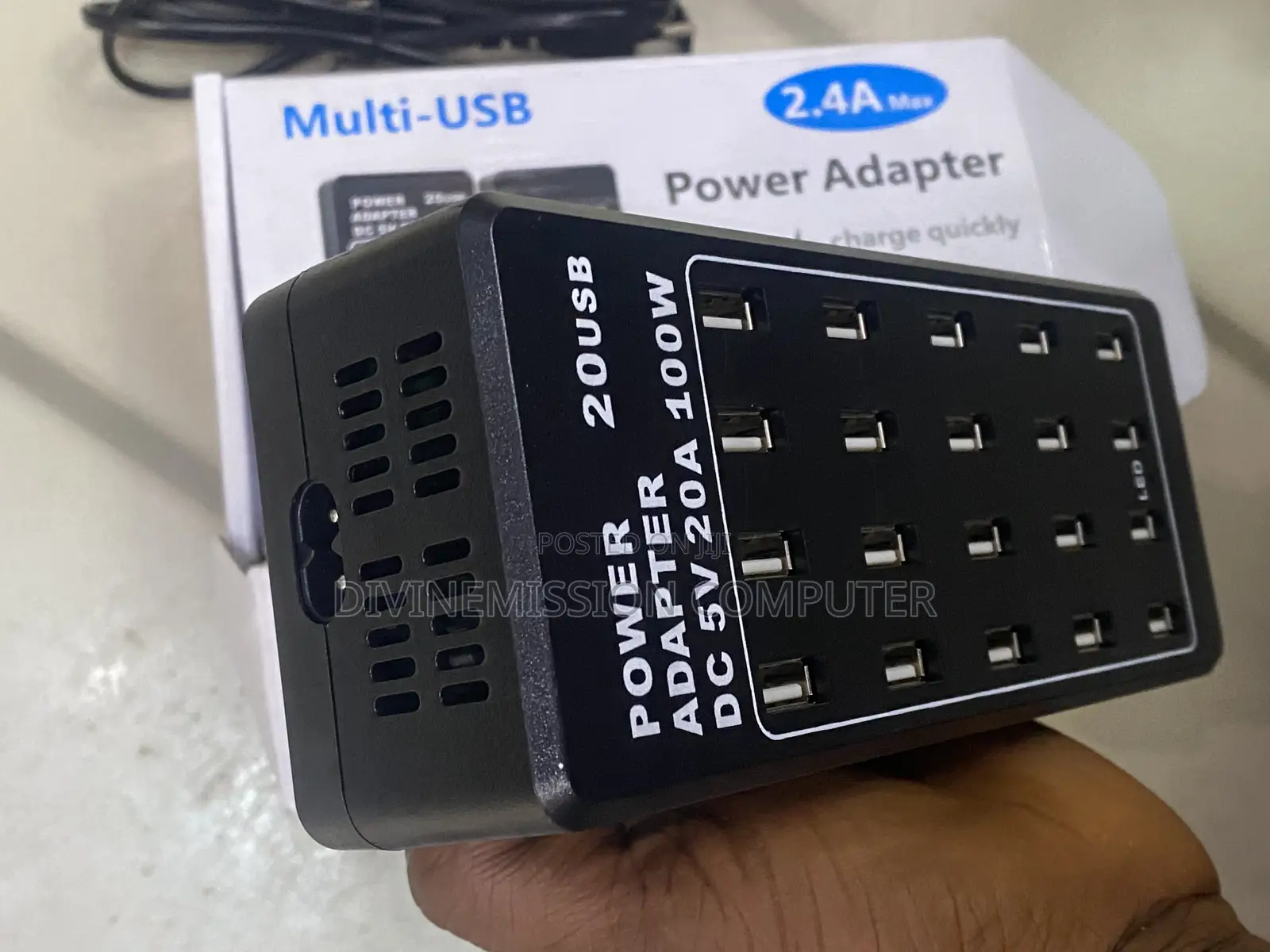 Multi-Usb 2.4a Power Adapter, Charge Quickly. 20 Usb 5v,100w