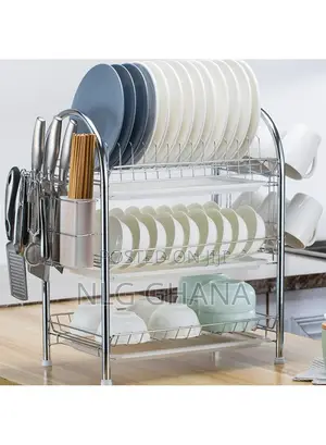 3 Tiers Kitchen Dish Rack Multifunctional Drainer. Tvx26753