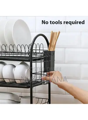 3 Tiers Kitchen Dish Rack Multifunctional Drainer. Tvx26753