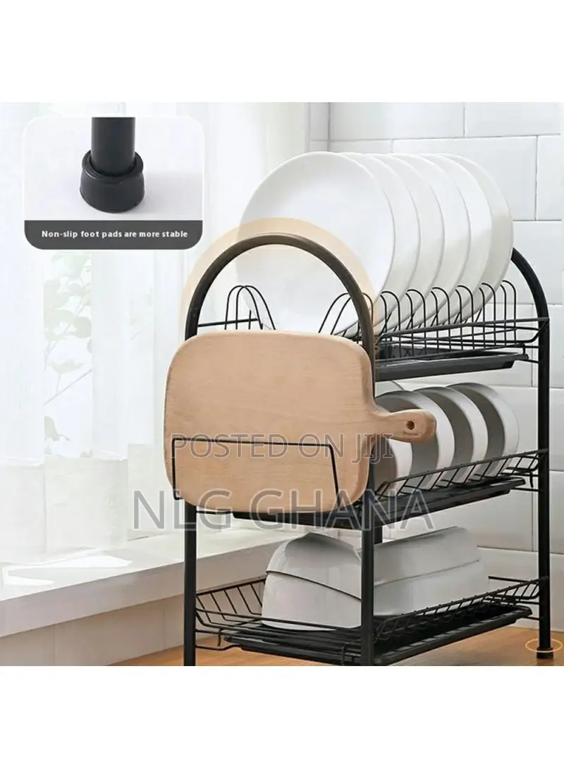 3 Tiers Kitchen Dish Rack Multifunctional Drainer. Tvx26753