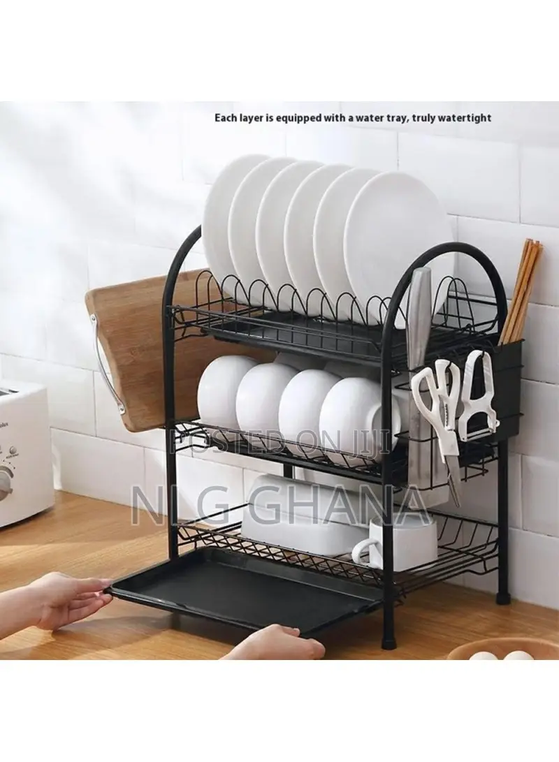 3 Tiers Kitchen Dish Rack Multifunctional Drainer. Tvx26753