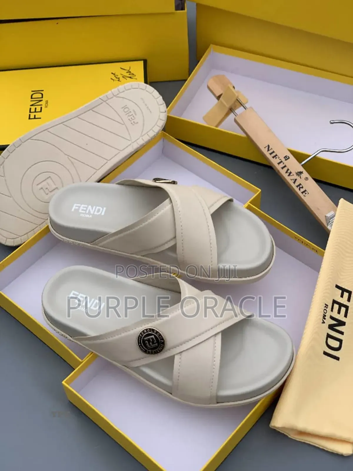 Fendi Roma Luxe Cross Slippers