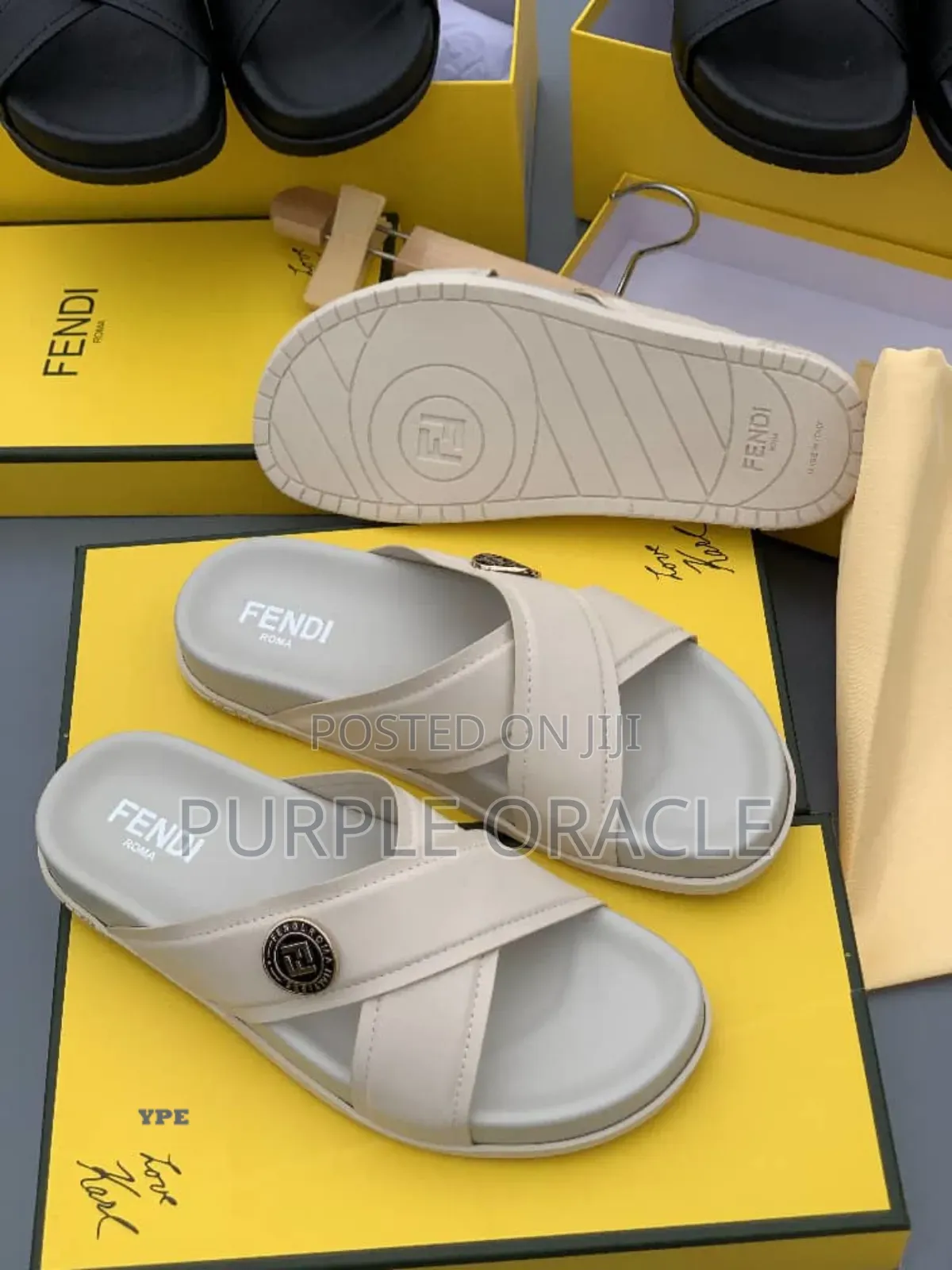 Fendi Roma Luxe Cross Slippers