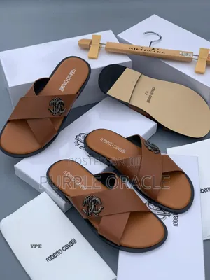 Roberto Cavalli Men's Leather Slides