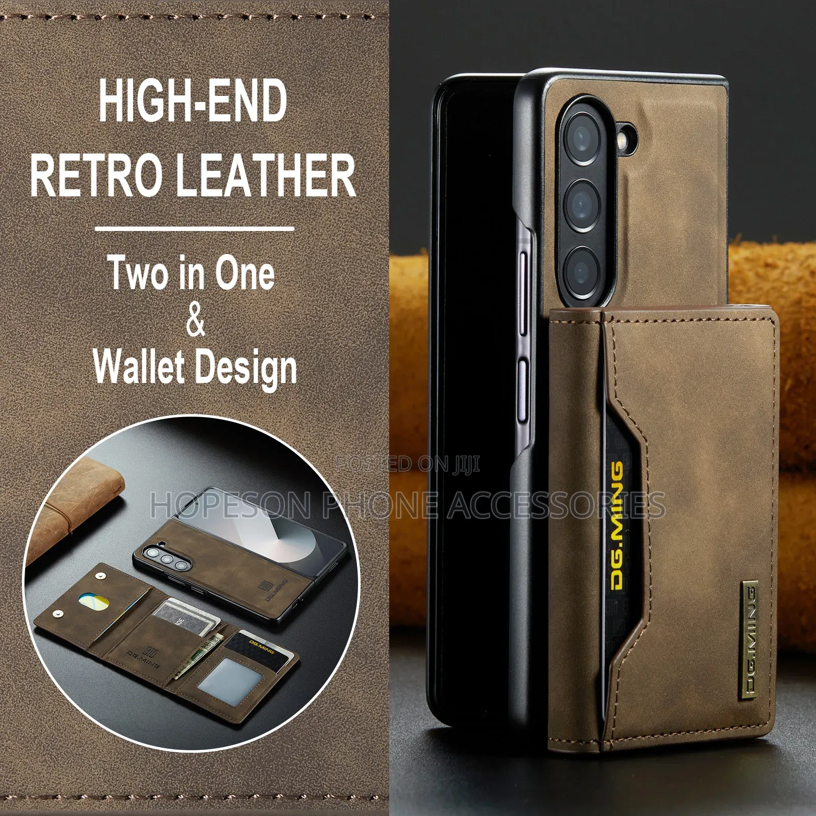 Samsung Z Fold Leather Case With Detachable Magnetic Wallet