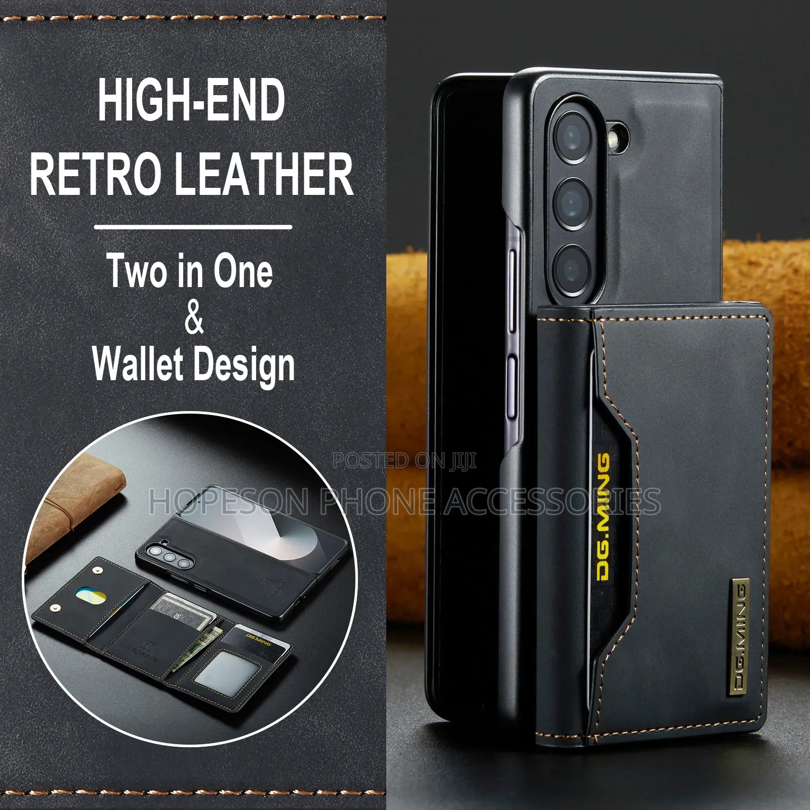 Samsung Z Fold Leather Case With Detachable Magnetic Wallet