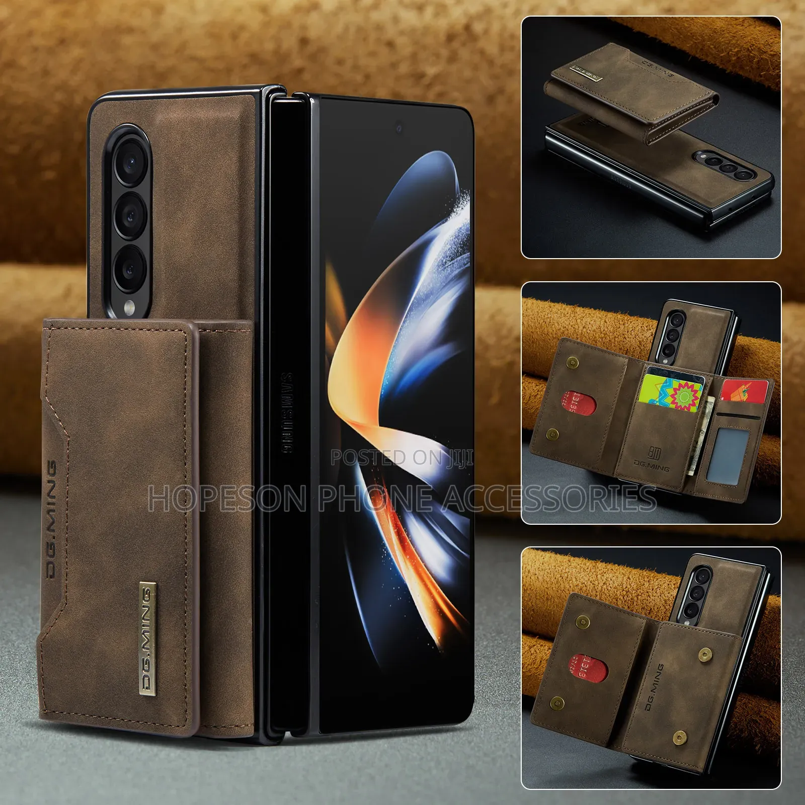Samsung Z Fold Leather Case With Detachable Magnetic Wallet