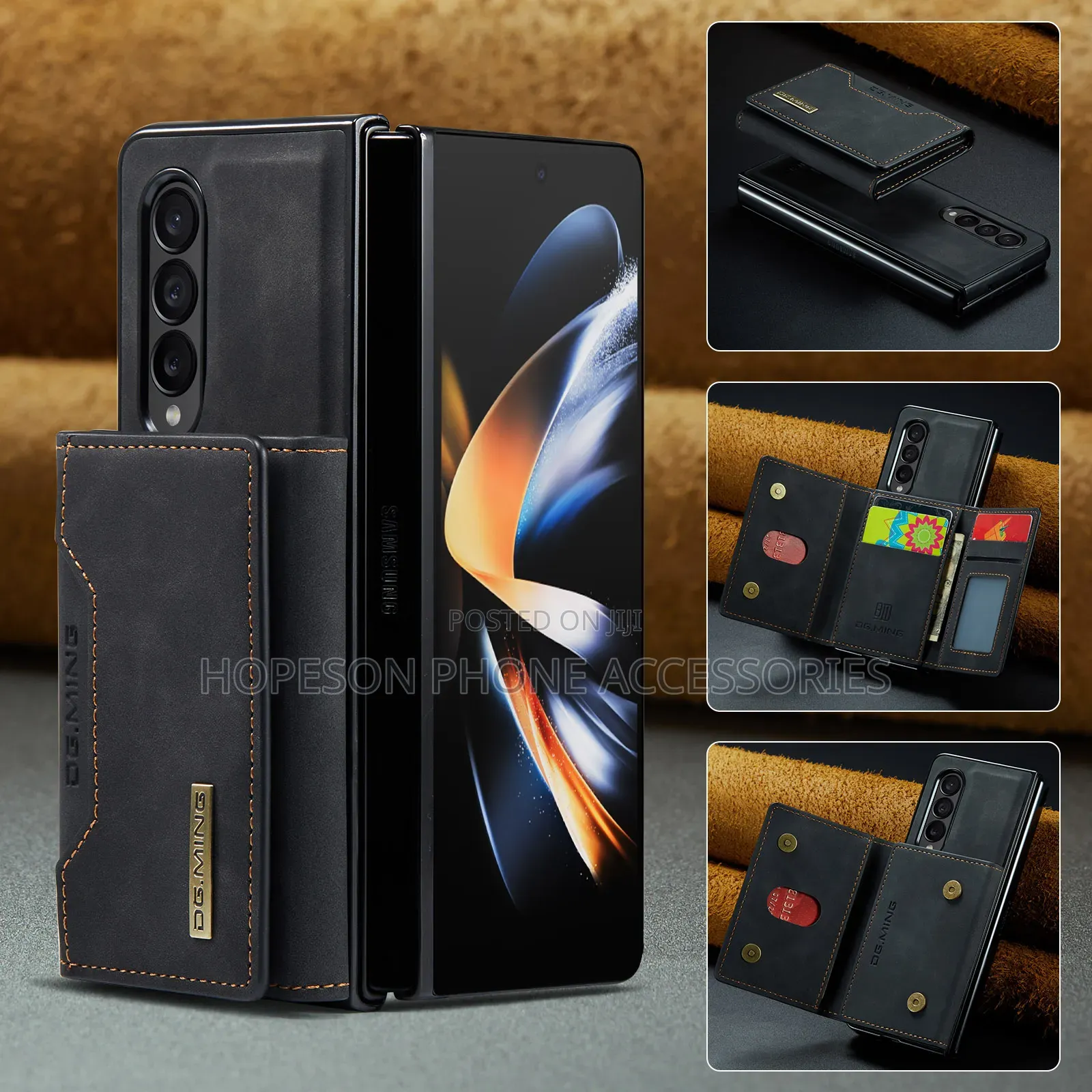 Samsung Z Fold Leather Case With Detachable Magnetic Wallet