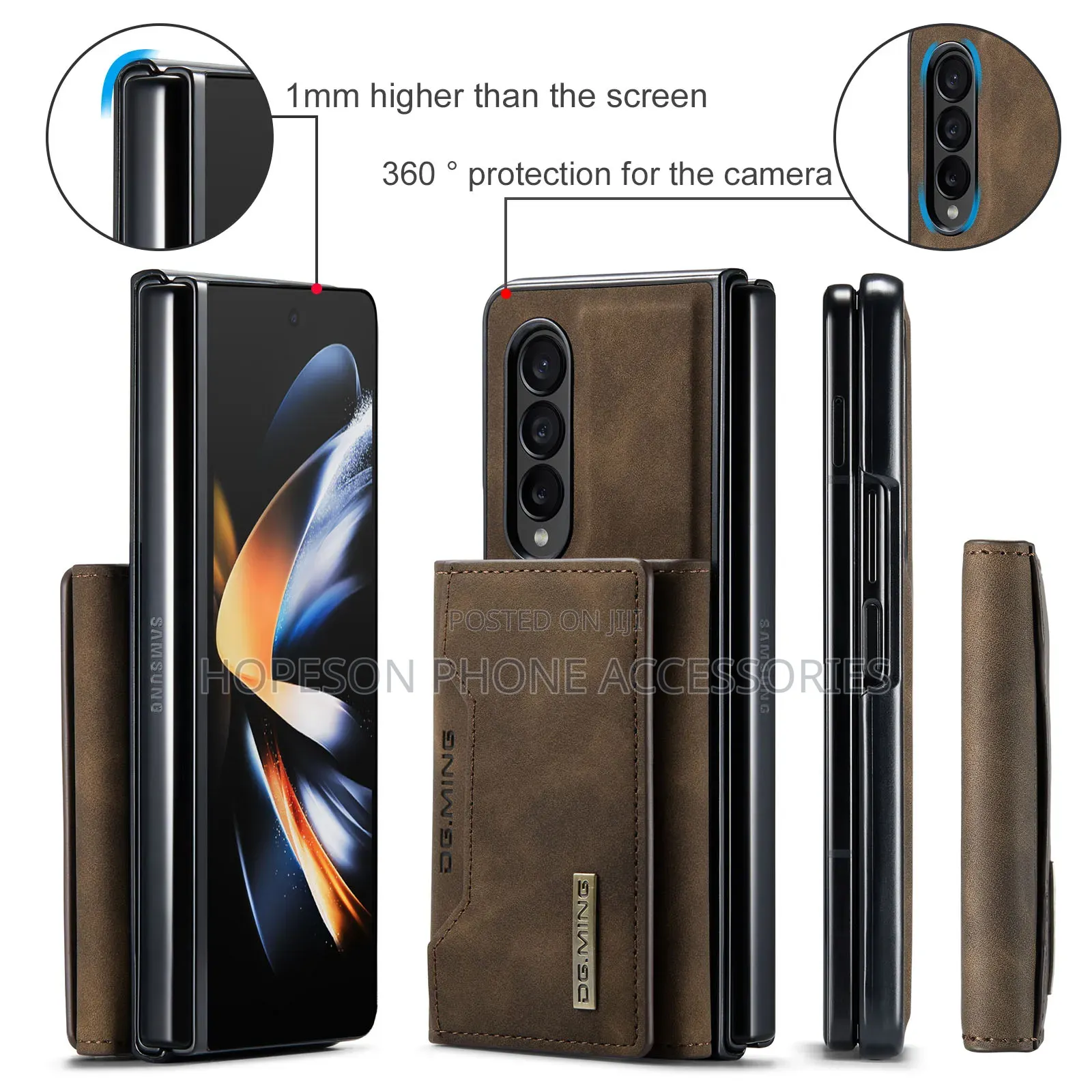 Samsung Z Fold Leather Case With Detachable Magnetic Wallet