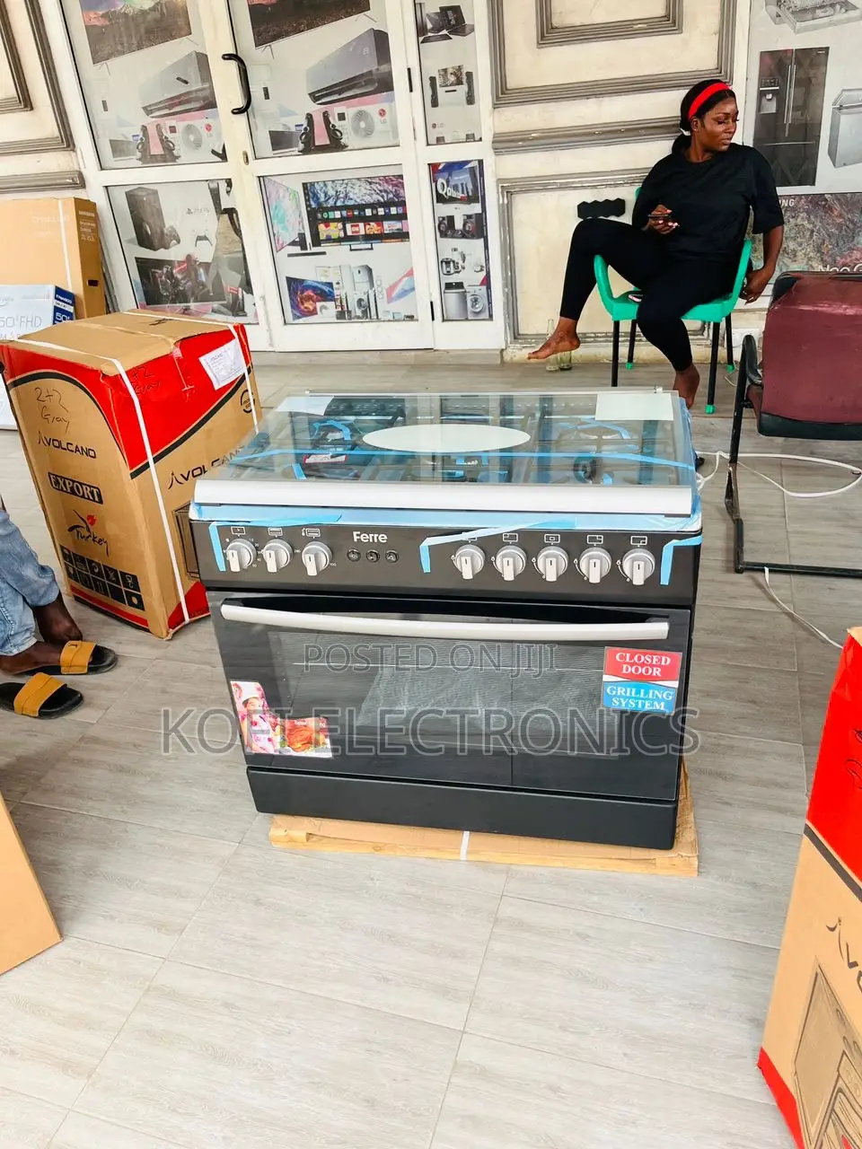 Buy Classic Ferre 60x90 4 Burner Cooker Temp Glass Microwave