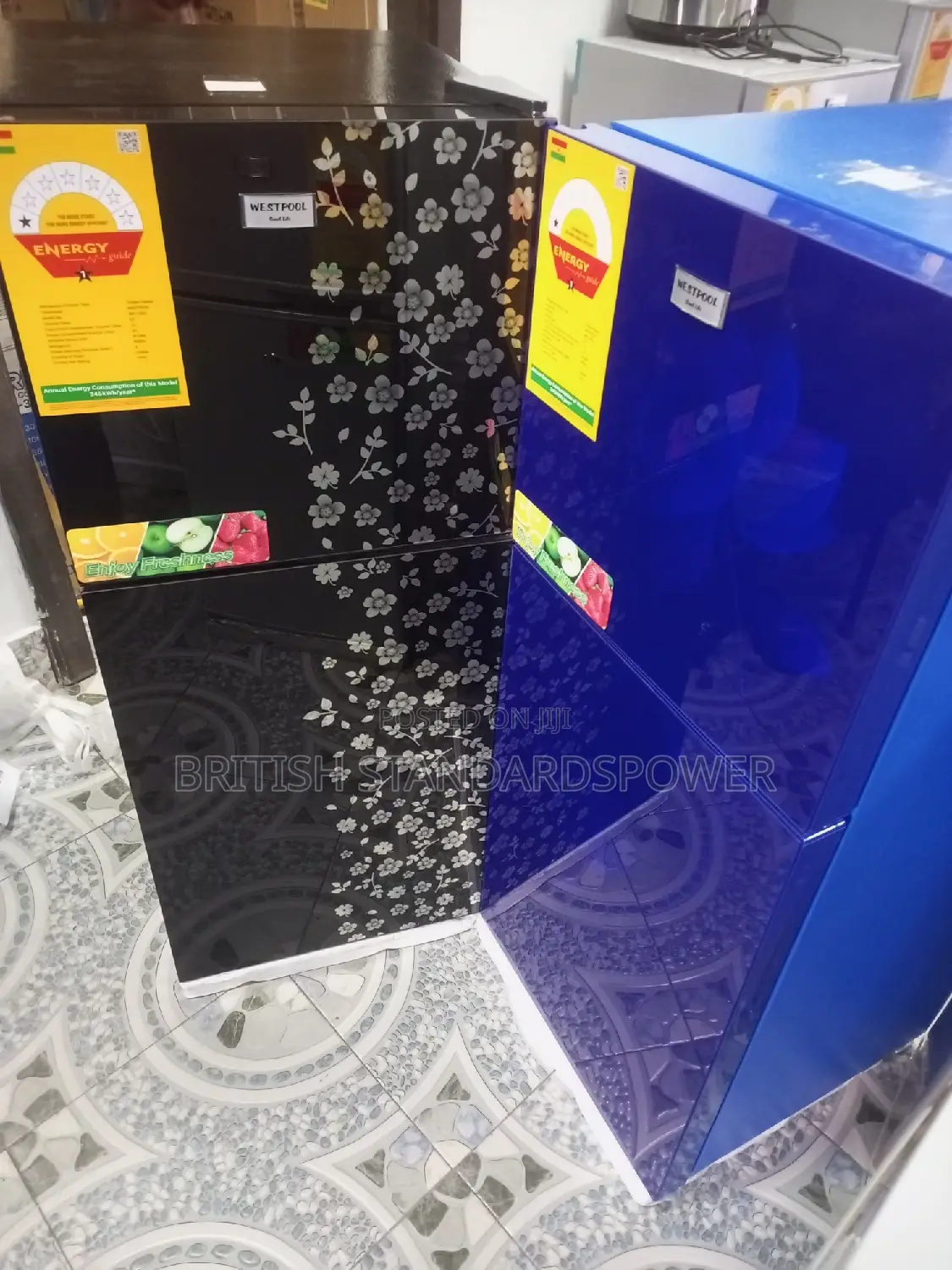 Blue and Black Fridge Westpool 4 Shelves Wp-128a 108l