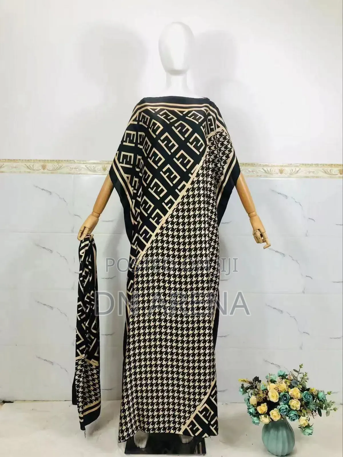 Women 2pcs Set Abstract Wear Maxi Dress