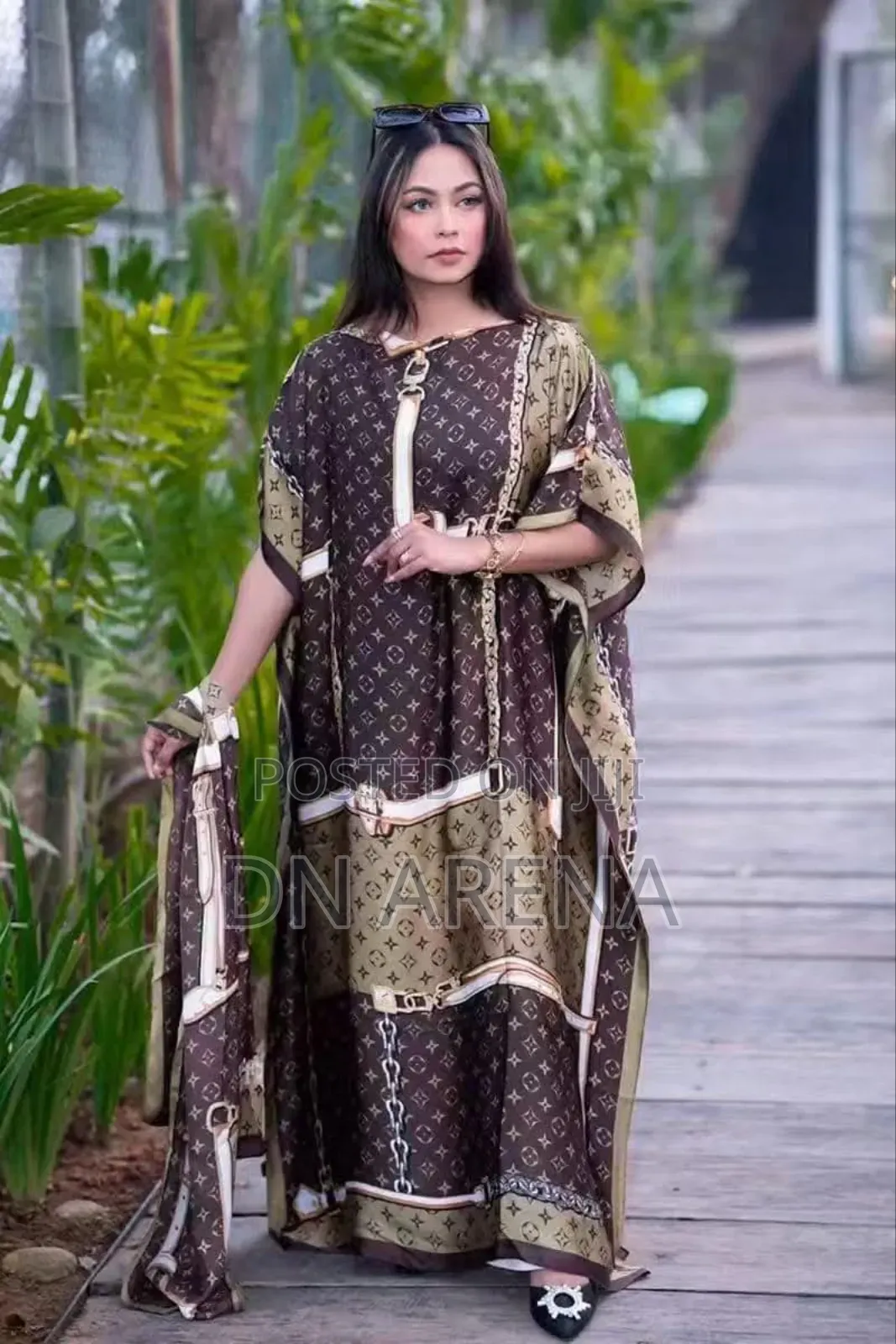 Women 2pcs Set Abstract Wear Maxi Dress