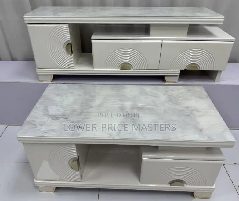 Elegant Marble Tv Stand and Center Table