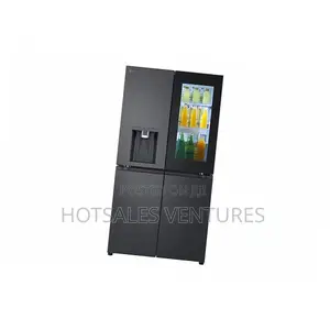 Lg 671l Black Glass Instaview French Door Fridge-Gc-X24ffcab
